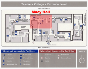 map Macy Hall Teachers College